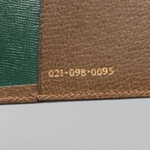 GUCCI Web Sherry Line Day Planner Cover Leather Red Brown Green Auth - Picture 8 of 16